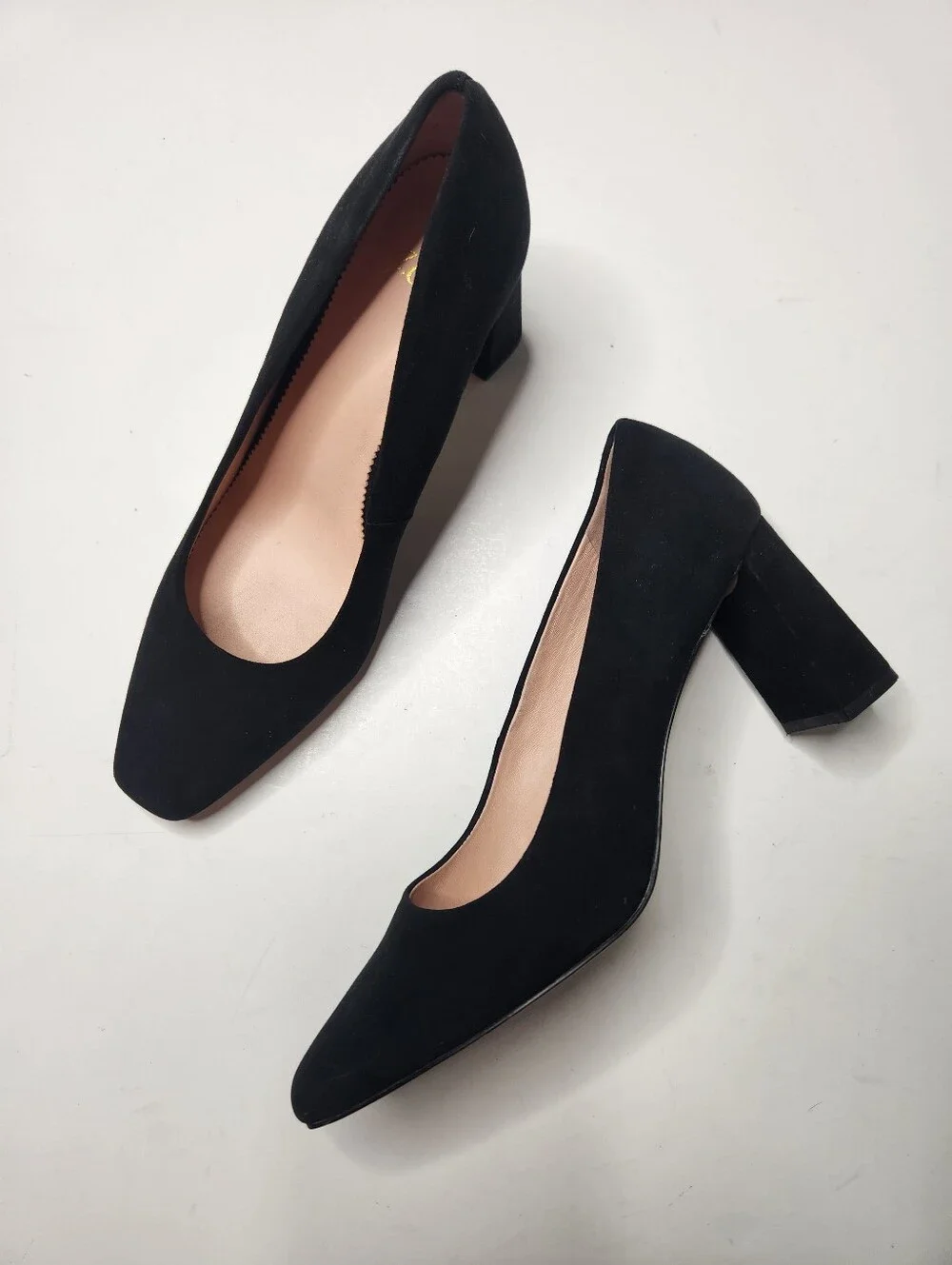 J. Crew Size 9 Black Suede Block Heel Pumps
